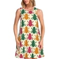 thumbnail image 1 of Fotbe Colorful Frogs Vestido de Verano sin Mangas para Mujer – Vestido Midi Línea A, Estilo Camiseta Floral, Vestido Playero Casual y Fluido, 1 of 7