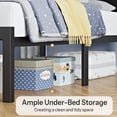 thumbnail image 4 of ChicZhiNest Twin Size Bed Frame with Storage Headboard and LED Light, Metal Platform Bed with Charging Station, Black, 4 of 10