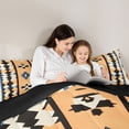 thumbnail image 4 of Homewish Vintage Boho Rhombus Queen Comforter Set,Abstract Stripes Comforter Sets Queen,Cream,Black Reversible,3-Piece,1 Comforter and 2 Pillowcases, 4 of 7