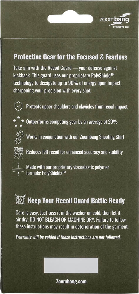 Zoombang Protective Recoil Guard Pad for Competitive Shooting, Hunting and Target Practice, Slip-on, 8"