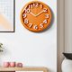 thumbnail image 5 of Reloj de pared silencioso de cuarzo for el hogar, sala de estar, reloj de pared redondo naranja simple, adecuado for sala de estar, estudio, oficina, 5 of 6