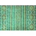 thumbnail image 1 of Ahgly Company Machine Washable Indoor Rectangle Abstract Turquoise Blue Modern Area Rugs, 7' x 9', 1 of 4