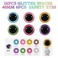 thumbnail image 2 of Ojos de muñeca Safety Eyes MUCUNNIA con purpurina, 6 unidades, 40 mm, 2 of 6