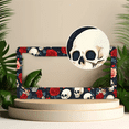 thumbnail image 2 of 1 Pcs Skulls Roses License Plate Frame, License Plate Cover for Car Decorative Parts, Aluminum License Plate Bracket Holder Rust-Proof Weather-Proof for US Standard Car, 2 of 9