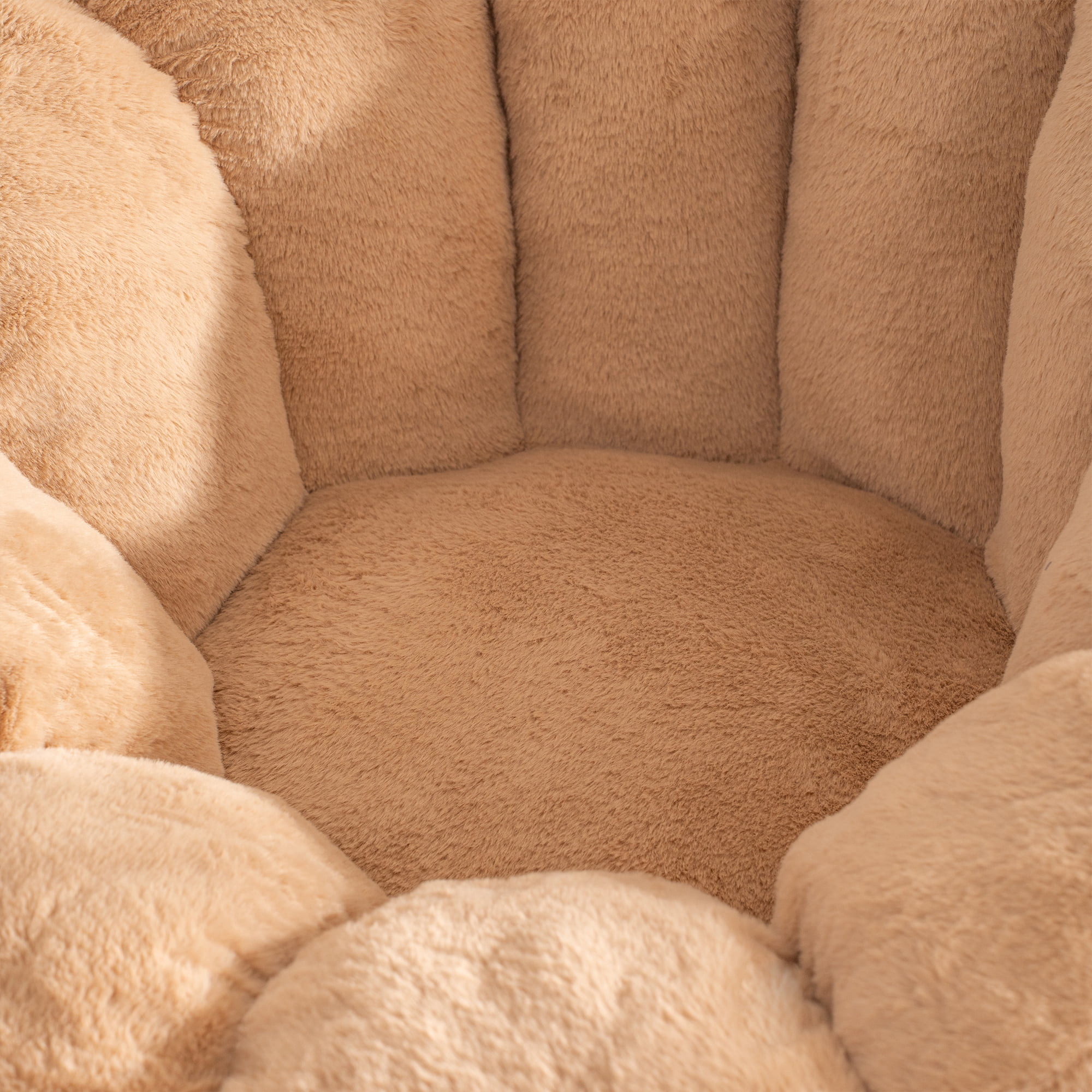 Giant Bean Bag Chair, Oversized Bean Bag Couch for Adults and Kids, Faux Fur Shell-Shaped Large Bean Bag Chair with Filler, Stuffed Big Accent Sofa Chair Floor Sofa for Gaming, Reading