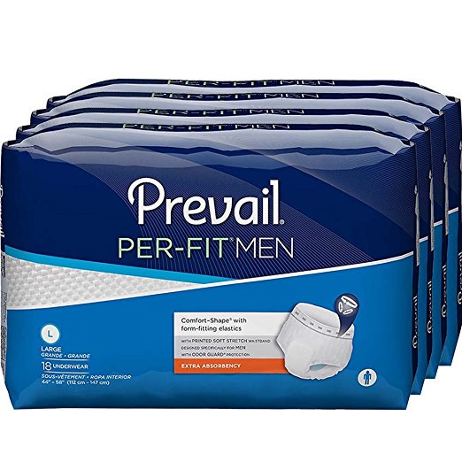 Prevail PerFit for Men Extra Absorbency Incontinence Underwear, Large