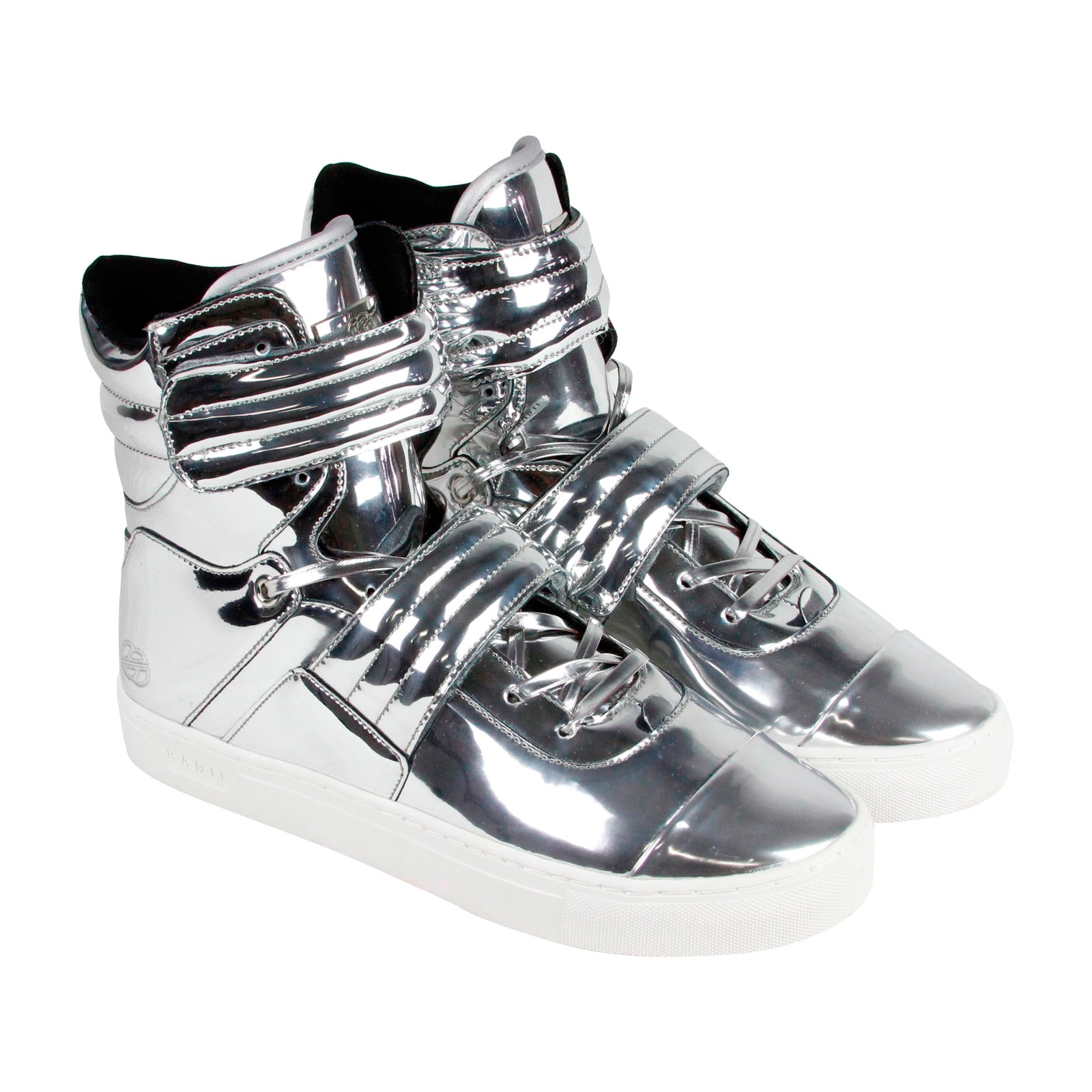 mens silver high top sneakers
