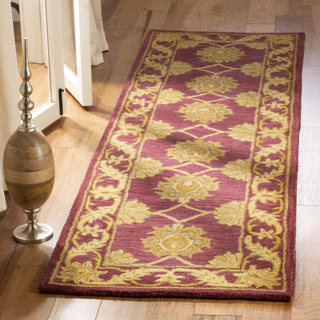 SAFAVIEH Heritage Collection 2'3" x 14' Maroon HG314B Handmade Traditional Oriental Premium Wool Runner Rug