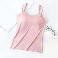 thumbnail image 3 of DuoJiaJ Women's Vest Pure Color Tube Top Camisole With Chest Pad Top Women's Summer Inner Wear Anti Light Wrap Chest Vest Bras for Women Pink, 3 of 5