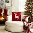 thumbnail image 6 of Hvmvliv 18x18 Inch Christmas Embroidered Pillowcase For Christmas Decoration Winter Holiday Decor Red, 6 of 6