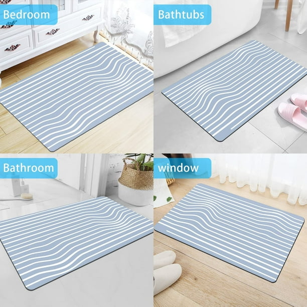 Bath Stone Mat Non-Slip Super Absorbent Floor Mat Fast Drying Fit Underdoor  Diat