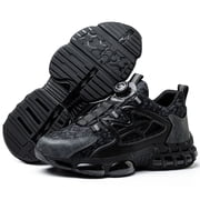 Men Steel-Toe Work Safety Boots Rotating Buckle Design Indestructible Work Shoes