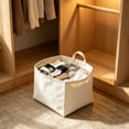 thumbnail image 4 of Rectangular Storage Basket,Washable Collapsible Canvas Organizer Bin with Sturdy Handles for Closet Bedroom Dormroom, 4 of 6