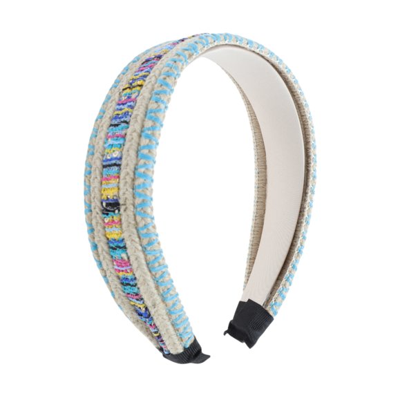 Unique Bargains 1 Pc Headband Colorful Yarn Hair Accessories for Women Light Blue