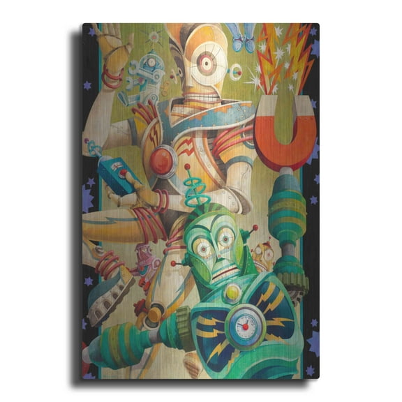 Luxe Metal Art 'Revolt' by David Galchutt, Metal Wall Art, 12"x16"