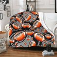 thumbnail image 2 of Football Throw Blanket, 50" x 40" Flannel Cool Rugby Themed Stuffed Sport Brown Blankets, Soft Nap Throw Blankets for Home Boys Girls Women Men American Football Lovers Gifts, 2 of 5