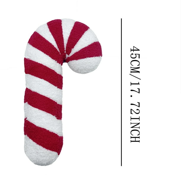 Almohada de bastón de caramelo, adornos navideños de bastón de