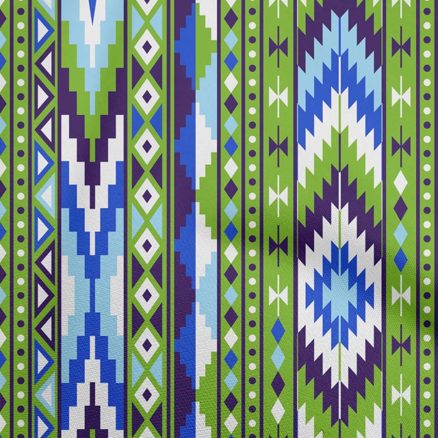 oneOone Cotton Cambric Light Green Fabric Tribal Fabric For Sewing Printed Craft Fabric By The Yard 56 Inch Wide