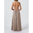 thumbnail image 4 of Women'S Maxi Dress Jacquard Formal Evening Gown Elegant Wedding Guest Party Dress Khaki M, 4 of 7