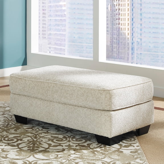 Signature Design by Ashley Monaghan Ottoman, Sandstone Chenille Upholstered Living Room Footrest