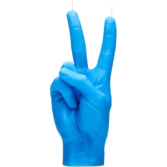 CandleHand 'Victory' Hand Gesture Candle (Blue)