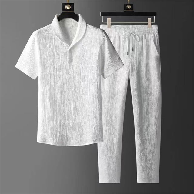Men’s Suits 2 Piece Set – Fashionable Casual Tracksuit for Men Short Sleeve Jogging Outfit Everyday Athletic Style