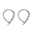 thumbnail image 2 of Set of 2 Decorative Curtain Tiebacks with Faux Pearl Accents, Woven Cord Drapery Holdbacks for Drapes and Curtains, Adjustable Loop Tie Backs for Living Room and Bedroom Decor, 2 of 6