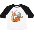 thumbnail image 3 of Inktastic Easter Cute Snake with Basket and Bunny Ears Boys or Girls Toddler T-Shirt, 3 of 5