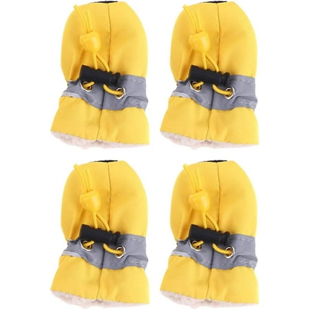 Anti- Skid Pet Shoe Rain Boots Dog Foot Cover Thick Plush Dog Boots Paw Protector Sole Pet Shoes (Yellow Size 5 Pet Dog Supplies