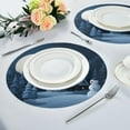 thumbnail image 4 of 15.4" Round Placemat Set of 1 Polyester Fabric Place Mats Non-Slip Dining Kitchen Table Mats for Kitchen Party Decor Mysterious Christmas Night Scene, 4 of 5