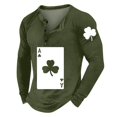 thumbnail image 5 of Men's Outdoor Vintage Button Long Sleeve Fashion Sports T-shirt Army Green G 2XL, 5 of 5