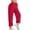 Red, variant on Timegard Cargo Pants for Women Elastic Waist Solid Color Straight Leg Casual Loose Workout Trousers
