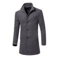 thumbnail image 1 of KIHOUT Men Jacket Warm Winter Trench Long Outwear Button Smart Overcoat, 1 of 6
