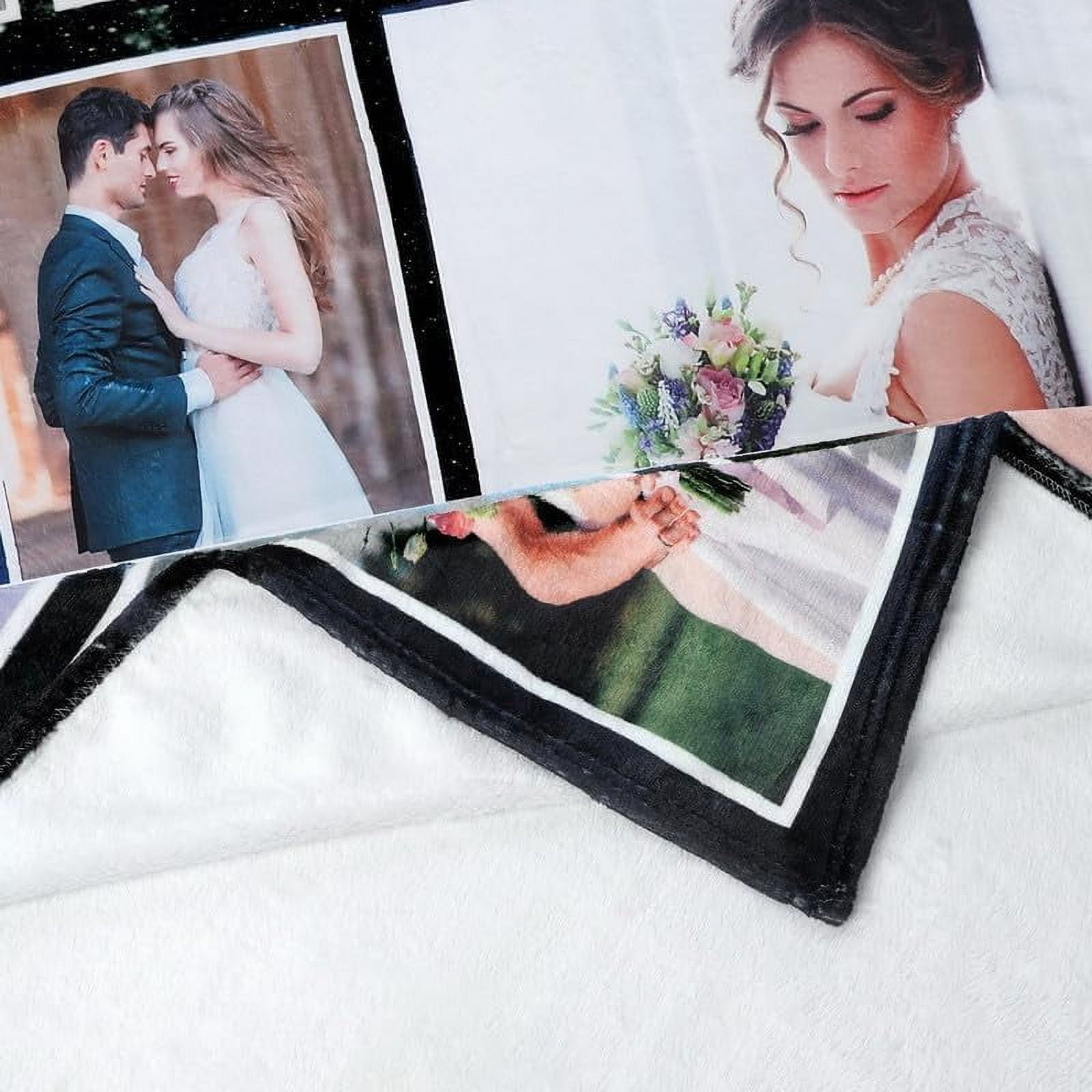 Customized Blankets with Photos Texts-Personalized Picture Collage Blanket Personalized Throw Blanket With Your Own Pictures Personalized Picture Blanket For Family Birthday Wedding Gift(1*Picture)