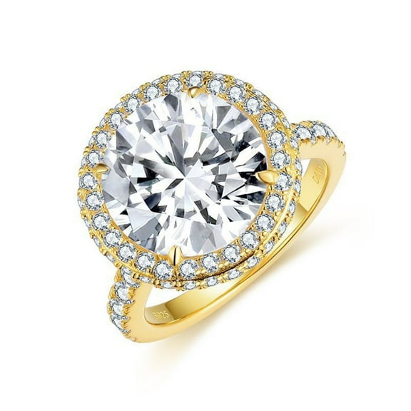 5ct Moissanite Rings for Women 18K Gold D Color VVS1 Moissanite Engagement Rings Jewelry Round Cut S925 Sterling Silver Rings Women Diamond Rings with Certificate