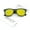 Black / Yellow Mirror Polarized, variant on Unisex Retro Colored Mirror Polarized Lens Square Horn Rimmed Sunglasses 55mm (Black / Yellow Mirror Polarized) - 55mm