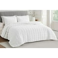 thumbnail image 2 of Chezmoi Collection Tencel Modal Blend Quilt Set Queen Size, White, Lightweight Soft Bedspread Detailed Square Stitched Quilt for All Seasons, 3-Piece, 2 of 9