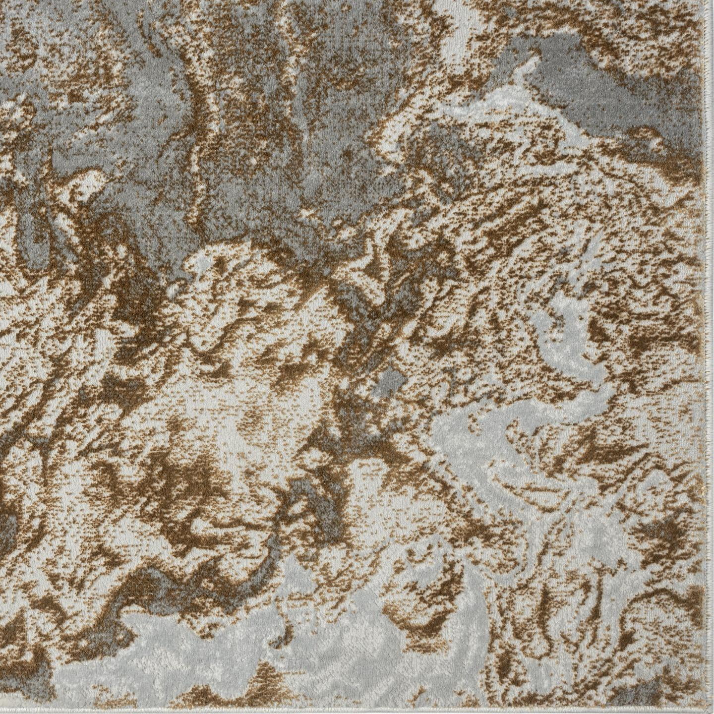 Luxe Weavers Marble Swirl Collection Gray Abstract Runner Rug 2x7