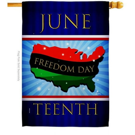 Americana Home & Garden  28 x 40 in. Freedom Day Black History Juneteenth Double-Sided Decorative Vertical House Flags - Decoration Banner Garden Yard Gift