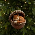 thumbnail image 1 of Uklsqma Forest Christmas Ornaments Set of 9 | Handmade Resin Animal Acorn Decorations with Hedgehog Raccoon Penguin Designs | Durable Realistic Textured Hanging Tree Accents for Holiday Decor Gifts, 1 of 1