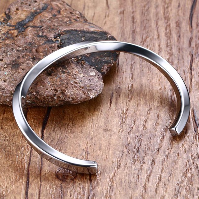 Retro Stainless Steel Twisted Design Cuff Bangle Bracelet Jewelry