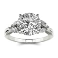 thumbnail image 2 of Oryn Jewelry 1.3 Ct Round Cut Moissanite Ring - 14K White Gold Plated - Multi-Stone Wedding Engagement Jewelry for Women, 2 of 5