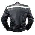 thumbnail image 2 of Shelter 507BK-46 46 in. Perrini Mens Classic Motorbike Riding Genuine Leather Jacket - Black & White, 2 of 5
