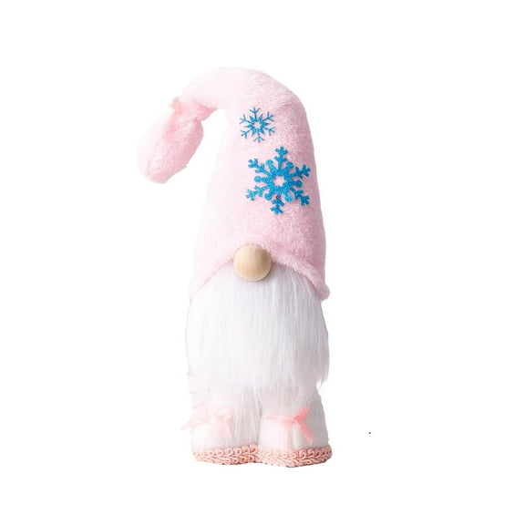 Pompotops Christmas Decorations Faceless Doll Standing Snowflake Decoration Ornaments Window Desktop Gnome Christmas Home Party Wedding Decorations,Gifts, Pink
