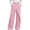 Pink, variant on Pants for Women Comfy High Waist Linen Wide Leg Pants with Wrap Overlay,Sizes S-3XL