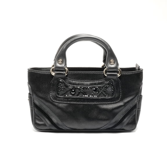 Pre-Owned Celine Mini Micro Boogie Satin Handbag in Black WS24644