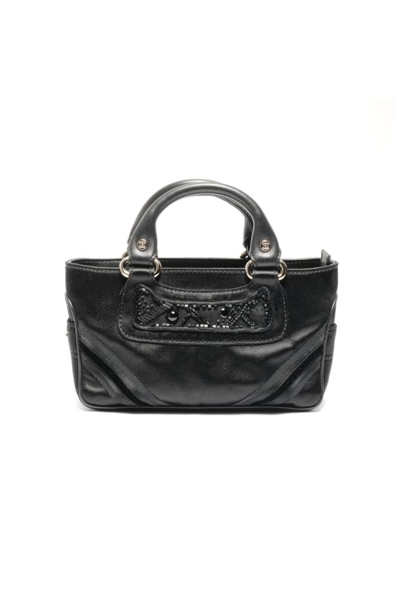 Pre-Owned Celine Mini Micro Boogie Satin Handbag in Black WS24644