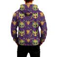 thumbnail image 4 of LNZGNM Mardi Day Gras Men's Hooded Pullover Mask Printed Oversized Sweatshirts with Pockets Long Sleeve Pullover Novelty Carnival Top,Purple L, 4 of 6