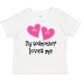 thumbnail image 3 of Inktastic My Godmother Loves Me Hearts Girls Baby T-Shirt, 3 of 5