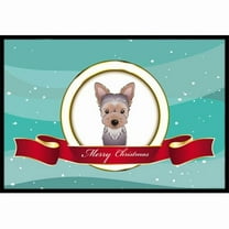 Carolines Treasures BB1542JMAT Yorkie Puppy Merry Christmas Indoor & Outdoor Mat- 24 x 36 in.